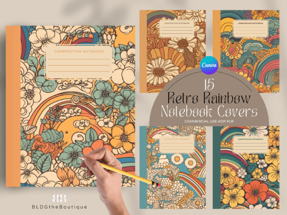 Download 70s Retro KDP Composition Notebook Cover - Book cover Collection