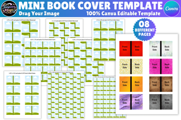 Download Mini Book Cover Canva Editable Template - Book cover Collection